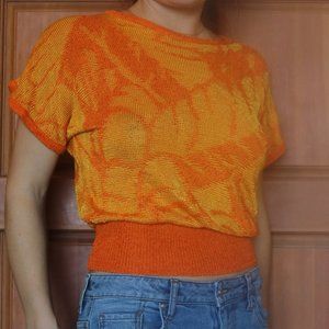 Christian Dior Separates 80s style orange knit top